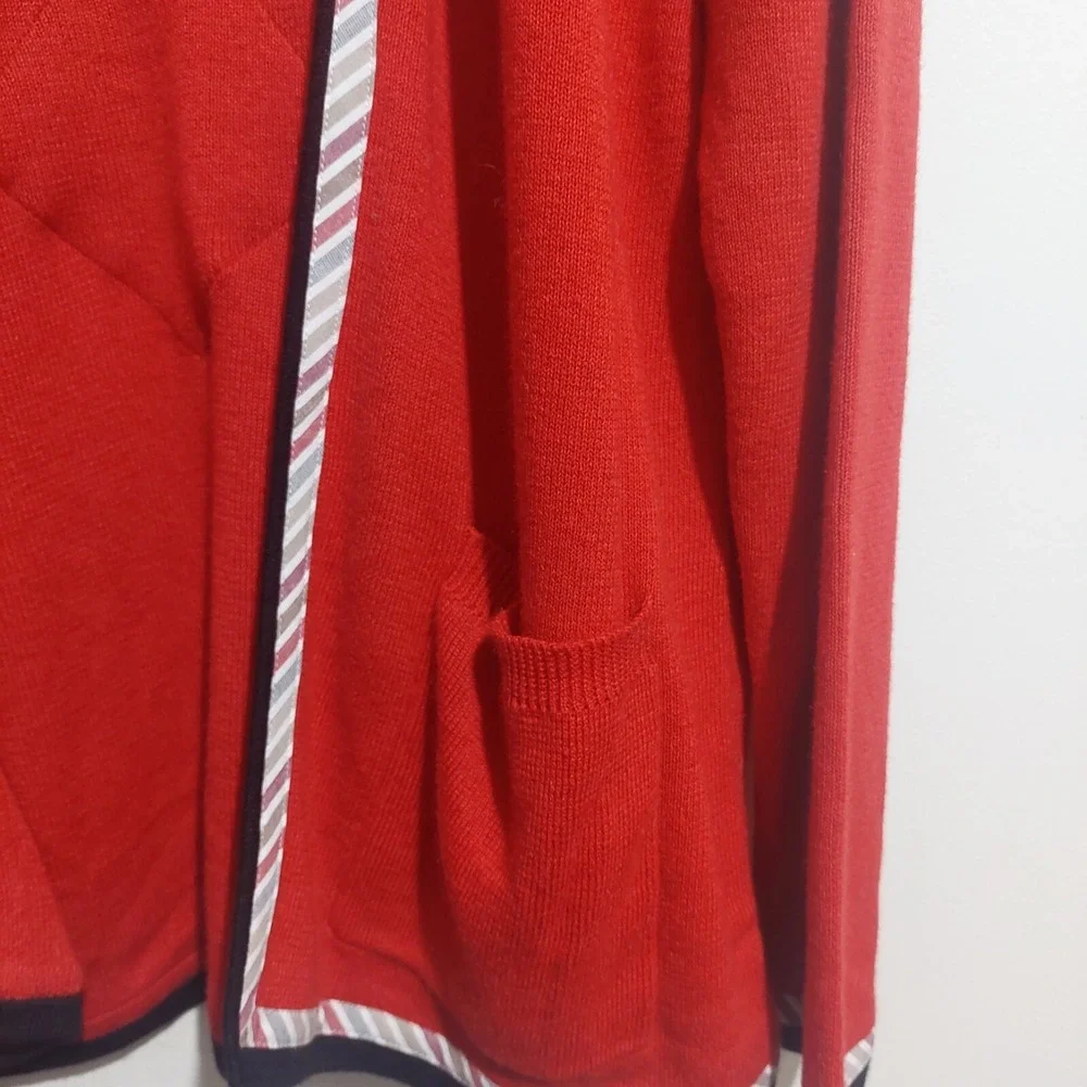 Koos of Course! Womens Small Knit Cardigan Shoulder Pads Long Sleeves Pockets